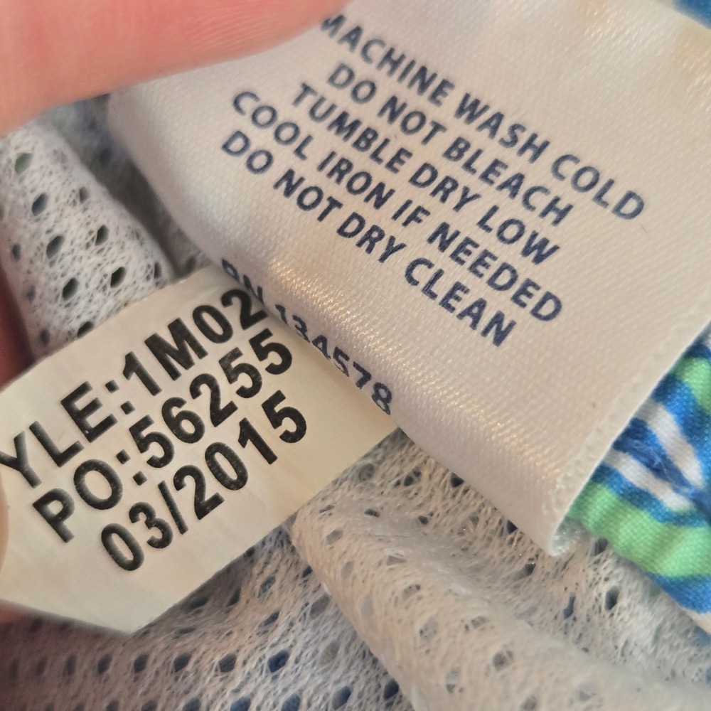Vineyard Vines Mens Tropical Monstera Leaf Print Swim Trunks Blue Pink Green XL - Picture 6 of 9